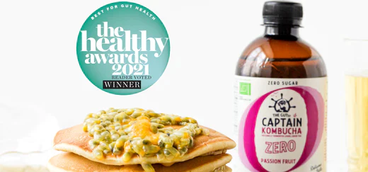 GUTsy Captain Kombucha Zero Passion Fruit – Best Gut Health Product Award at Healthy Awards 2021