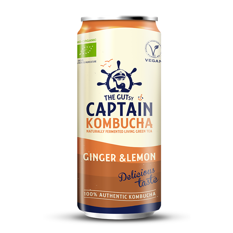 GUTsy Captain Kombucha - Zázvor a Citrón PLECHOVKY 20 x 250ml