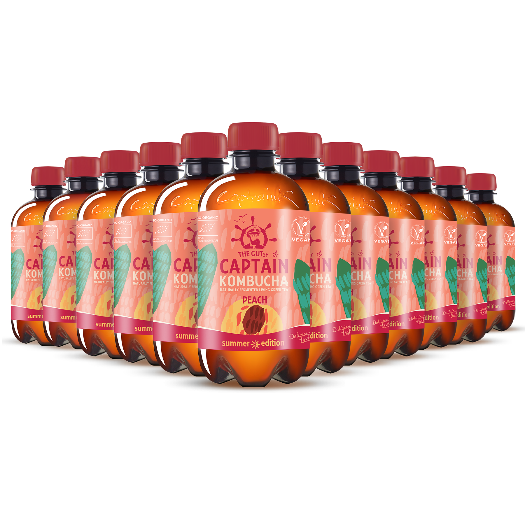 GUTsy Captain Kombucha - Summer Peach 12 x 400ml