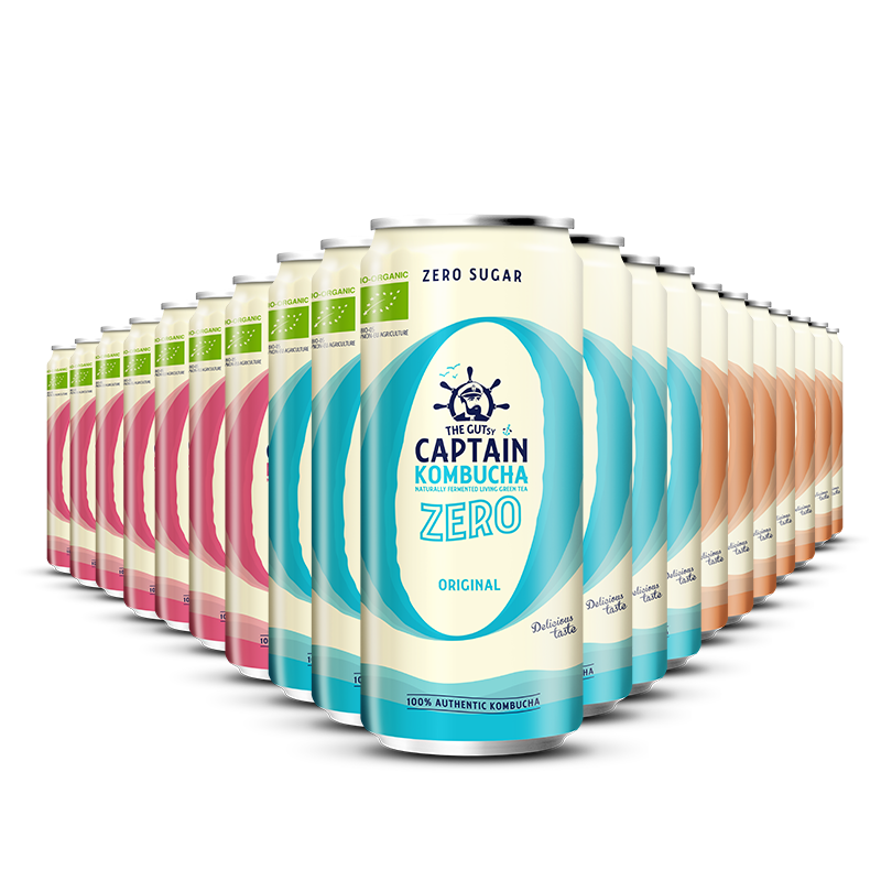 GUTsy Captain Kombucha Zero - Multi-Flavor pack CANs 20 x 250ml