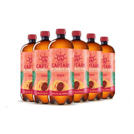 GUTsy Captain Kombucha - Letný broskyňa 6 x 1L