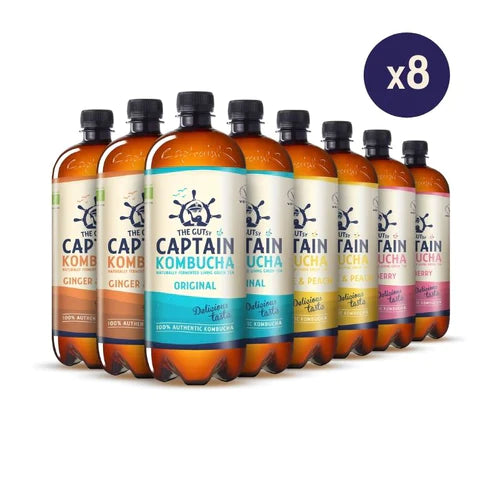 GUTsy Captain Kombucha - Multi-Flavor pack 8 x 1L - GutsyCaptain