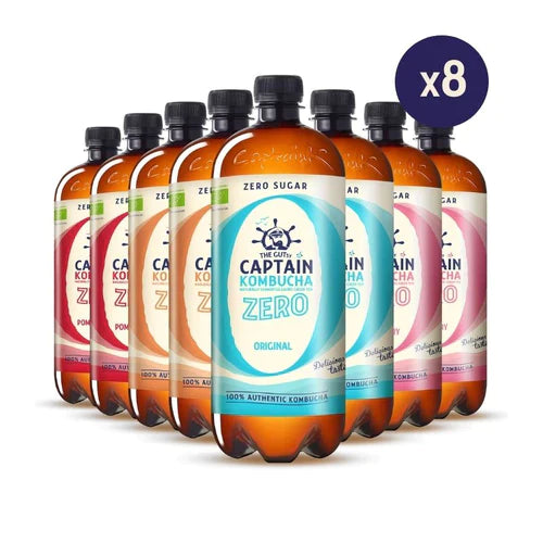 GUTsy Captain Kombucha Zero - Multi-Flavor pack 8 x 1L - GutsyCaptain