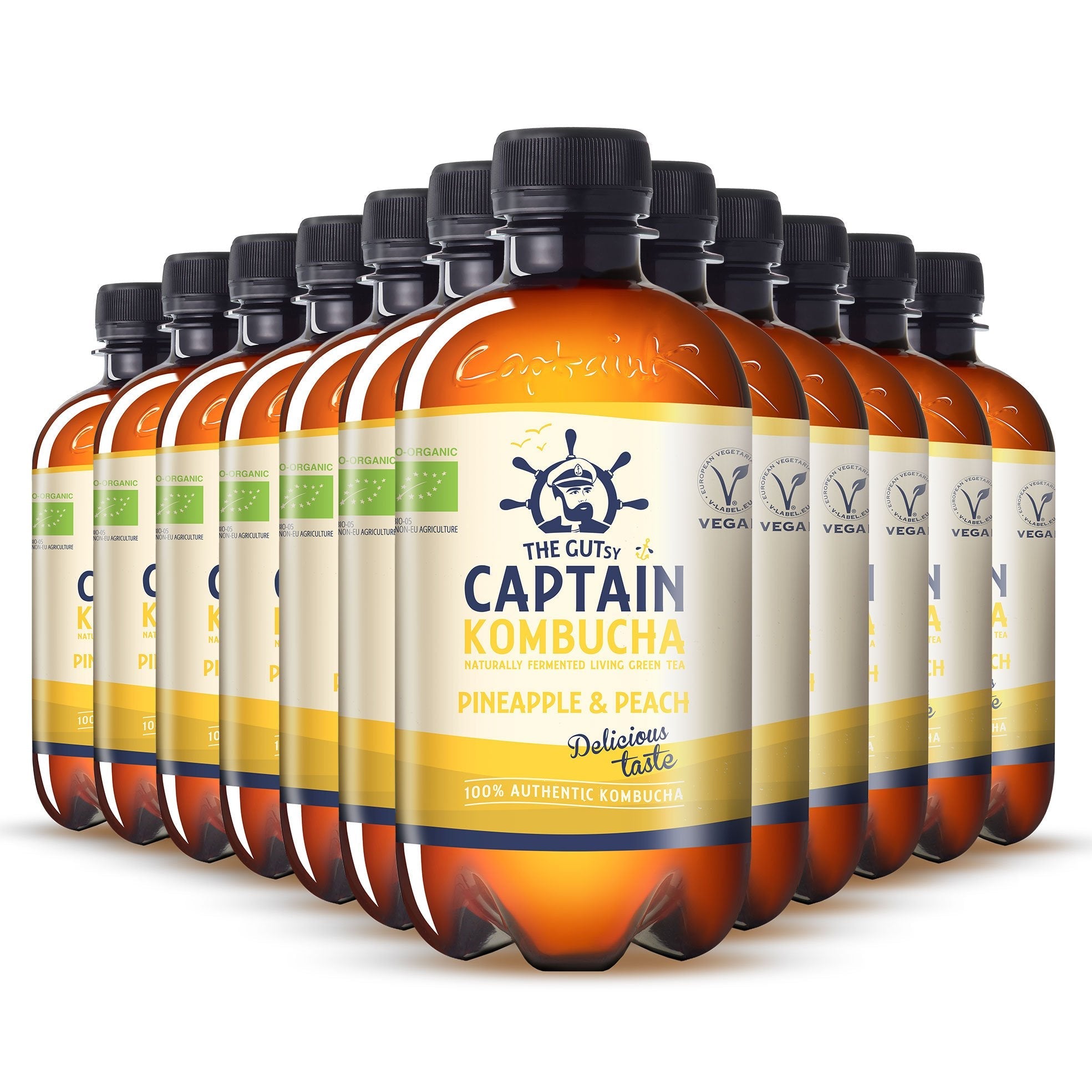 GUTsy Captain Kombucha - Pineapple and Peach 12 x 400ml - GutsyCaptain