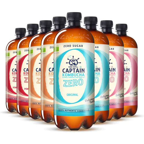 GUTsy Captain Kombucha Zero - Multi-Flavor pack 8 x 1L - GutsyCaptain