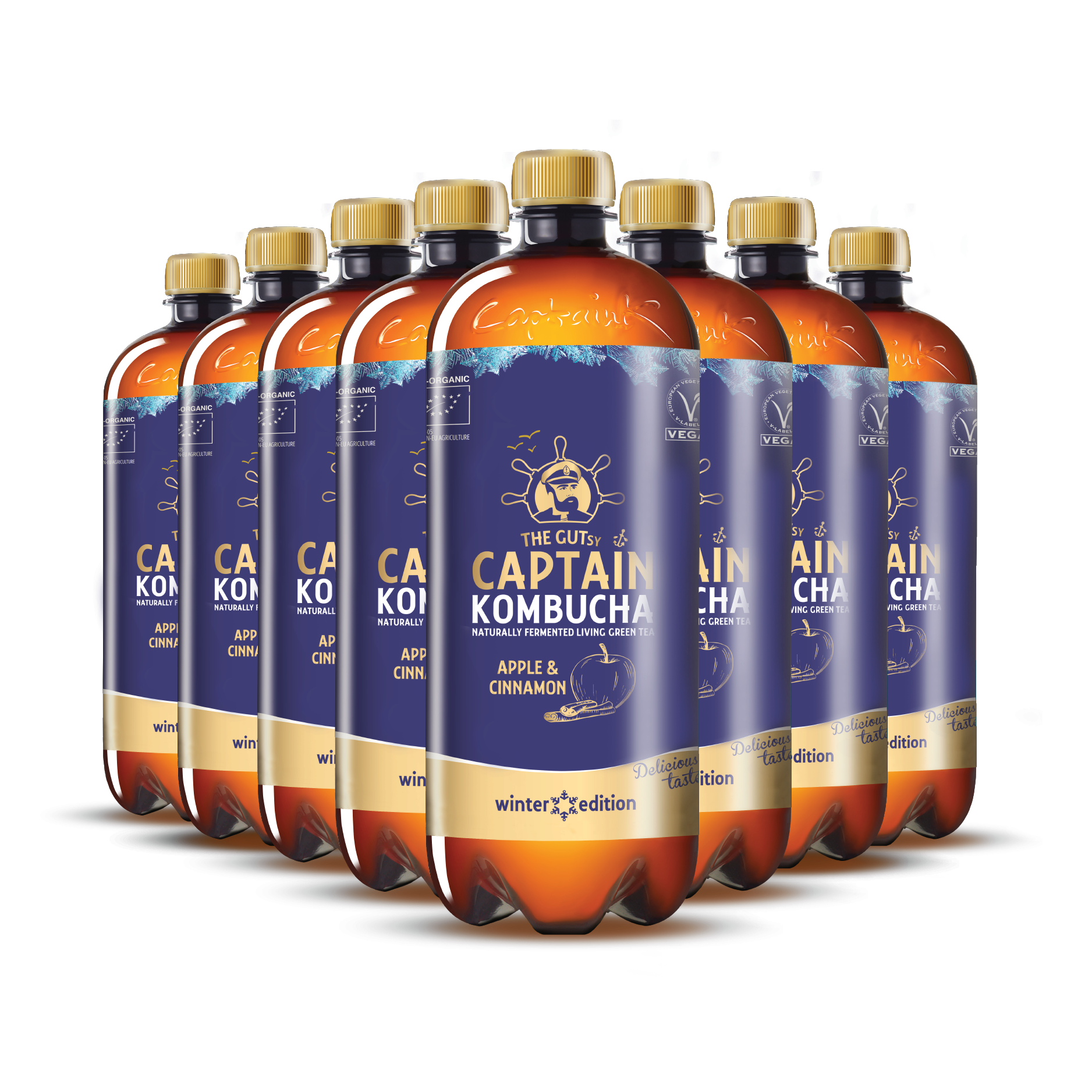GUTsy Captain Kombucha - Jablko a Škorica - Zimná Edícia 8 x 1L
